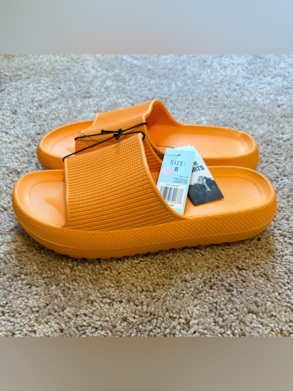 NWT women’s DSG Orange Slide Sandals, size 8
